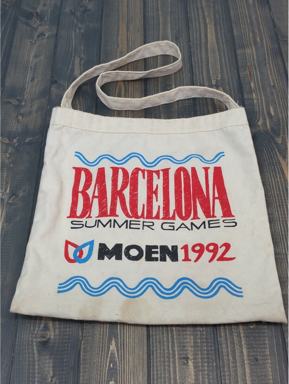 Vintage 1992 Barcelona Summer Games MOEN Canvas Tote Bag Buy it Buy it for Life